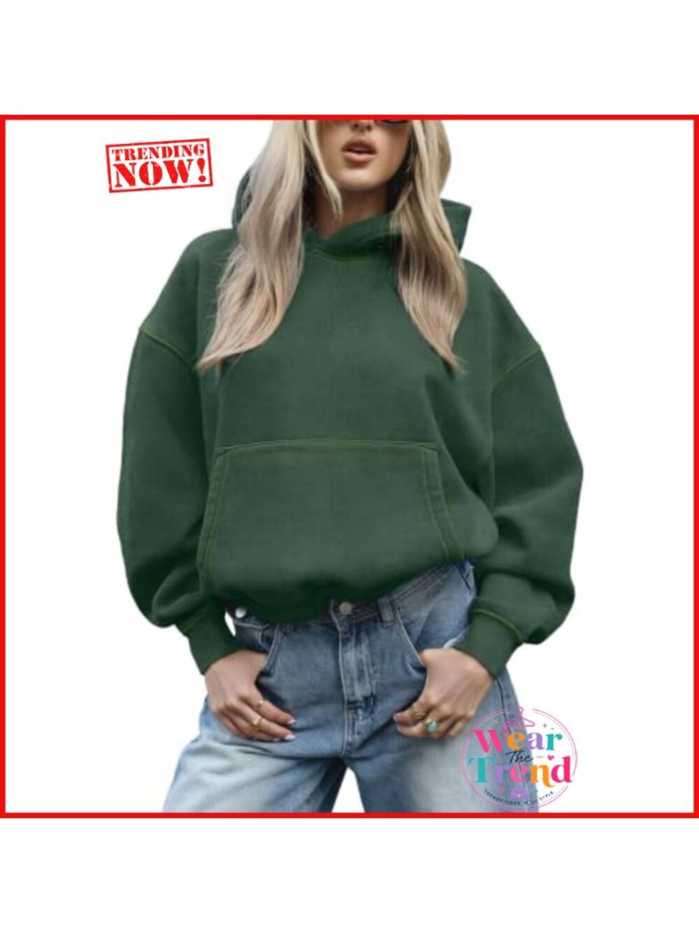 Oversized Boxy Hoodie Heavyweight Fleece Washed Vintage Pullover Kangaroo Pocket
